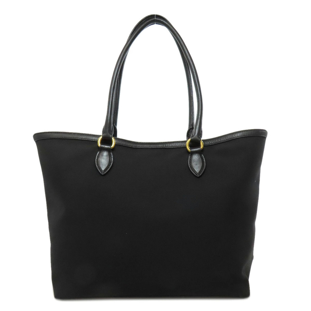 Prada leather Jacquard canvas Logo Tote Bag black